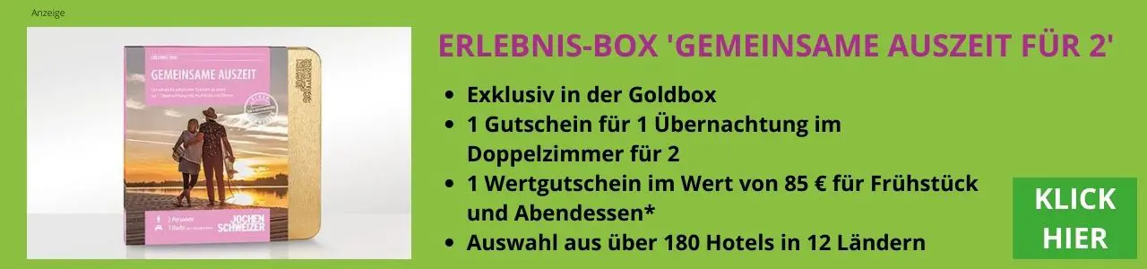 ERLEBNIS BOX GEMEINSAME AUSZEIT FÜR 2 von Jochen Schweizer