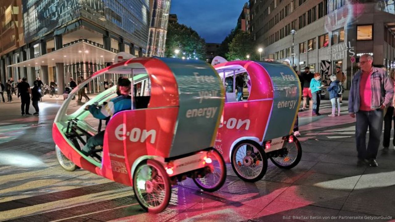 Beleuchtetes Berlin mit dem Fahrradtaxi1