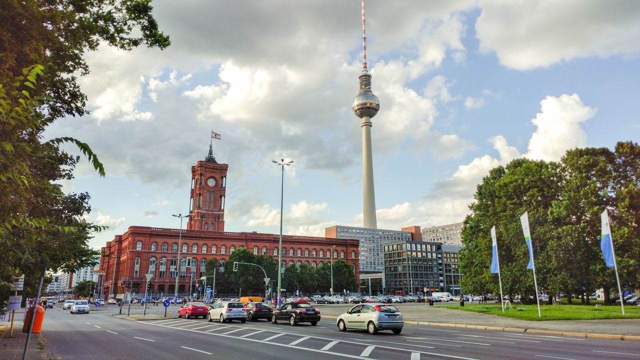 View of the Red City Hall in Berlin.