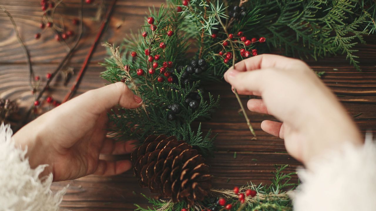 Weihnachtskranz basteln