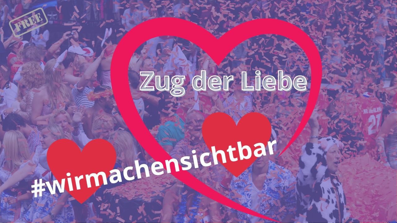 Der Zug der Liebe ist eine politische Demonstration, die in Form einer riesigen Party Zeichen für Gemeinschaft, Liebe und Mitgefühl setzen will.